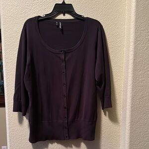 NEW! Maurice’s Black Button Down Cardigan Sweater, 3/4 sleeve. Size 1x